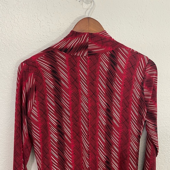 Norma Kamali Long Sleeve Wrap Print Sheath Dress - Picture 8 of 10